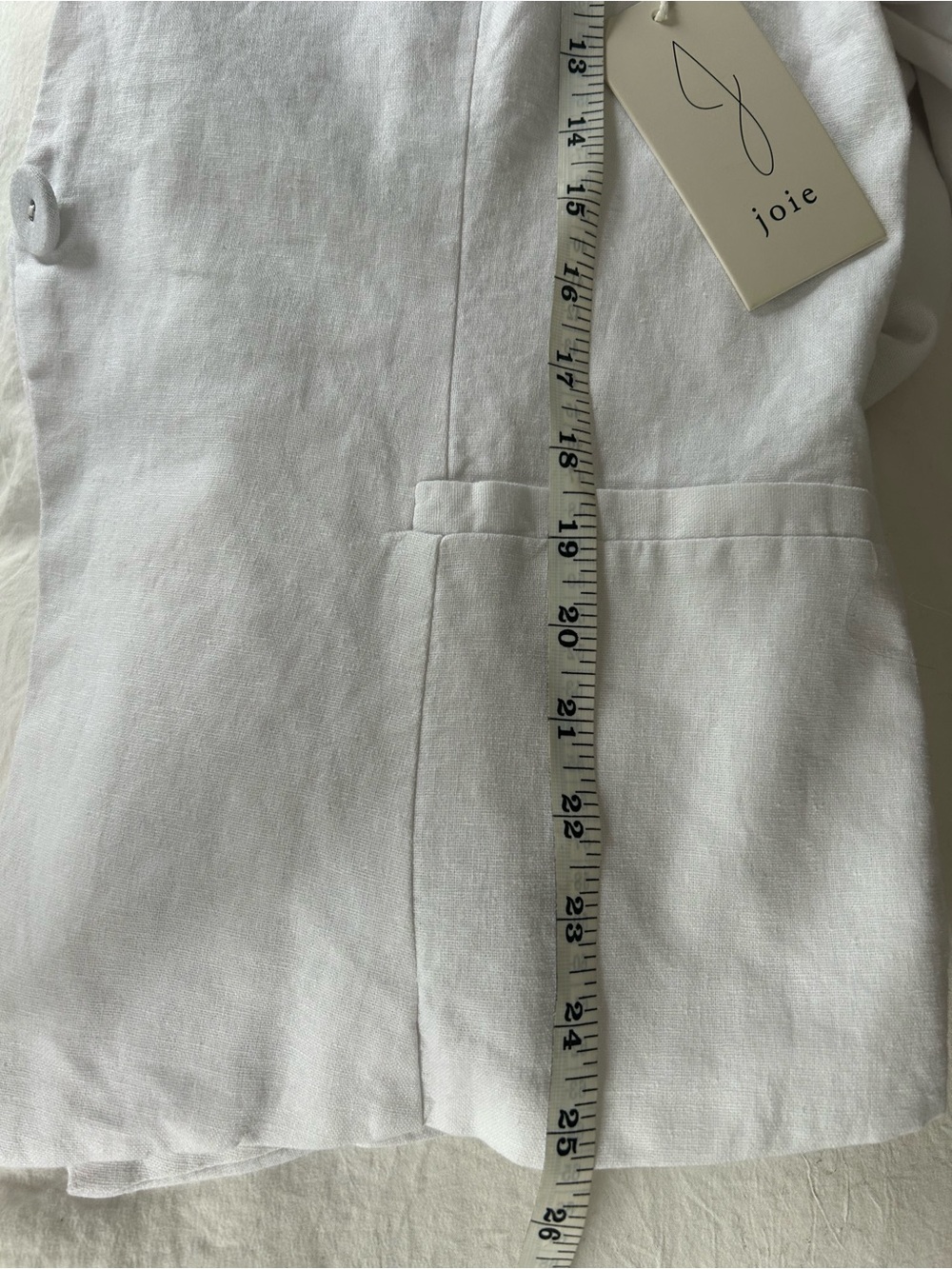 NWT Joie White Single-Button V-Neck Blazer. Linen/Viscose. Resort, Chic Size XL - Picture 12 of 12